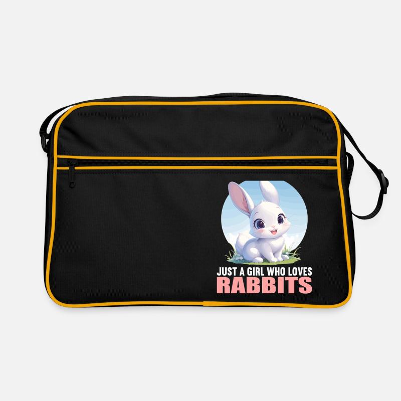 Hasen Hase - Retro Tasche - Schwarz/Gold