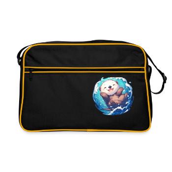Loutre de mer - Sac Retro - noir/or - Devant