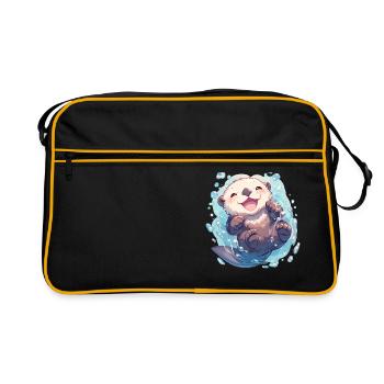Loutre de mer - Sac Retro - noir/or - Devant