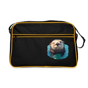 Loutre de mer - Sac Retro - noir/or - Devant