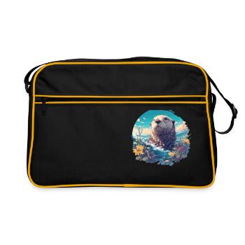 Loutre de mer - Sac Retro - noir/or - Devant