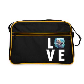 Loutre de mer - Sac Retro - noir/or - Devant