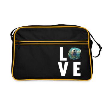 Loutre de mer - Sac Retro - noir/or - Devant