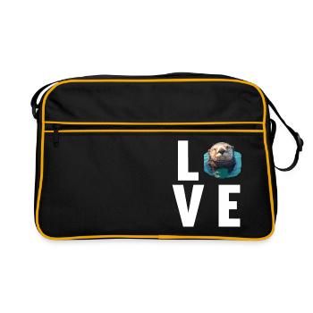 Loutre de mer - Sac Retro - noir/or - Devant