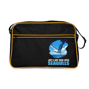 Möwen Möwe - Retro Tasche - Schwarz/Gold - Vorne