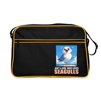 Möwen Möwe - Retro Tasche - Schwarz/Gold - Vorne