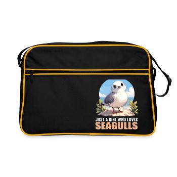 Möwen Möwe - Retro Tasche - Schwarz/Gold - Vorne