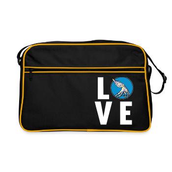 Pieuvre annelée bleue Blaugeringelter Krake - Sac Retro - noir/or - Devant
