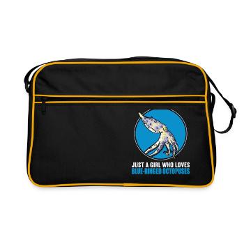 Pieuvre annelée bleue Blaugeringelter Krake - Sac Retro - noir/or - Devant