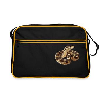 Schlangen Schlange - Retro Tasche - Schwarz/Gold - Vorne