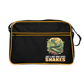 Schlangen Schlange - Retro Tasche - Schwarz/Gold - Vorne