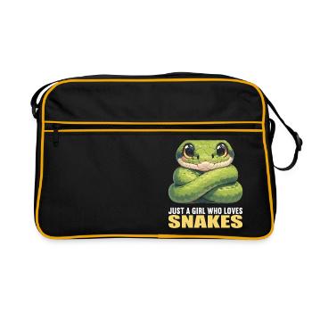 Schlangen Schlange - Retro Tasche - Schwarz/Gold - Vorne
