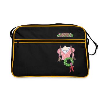 La fille de fleur brun Moyen Age - Sac Retro - noir/or - Devant