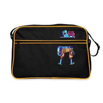 dude beach - Retro Tasche - Schwarz/Gold - Vorne