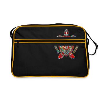 sea turtle colourful - Retro Bag - black/gold - Front