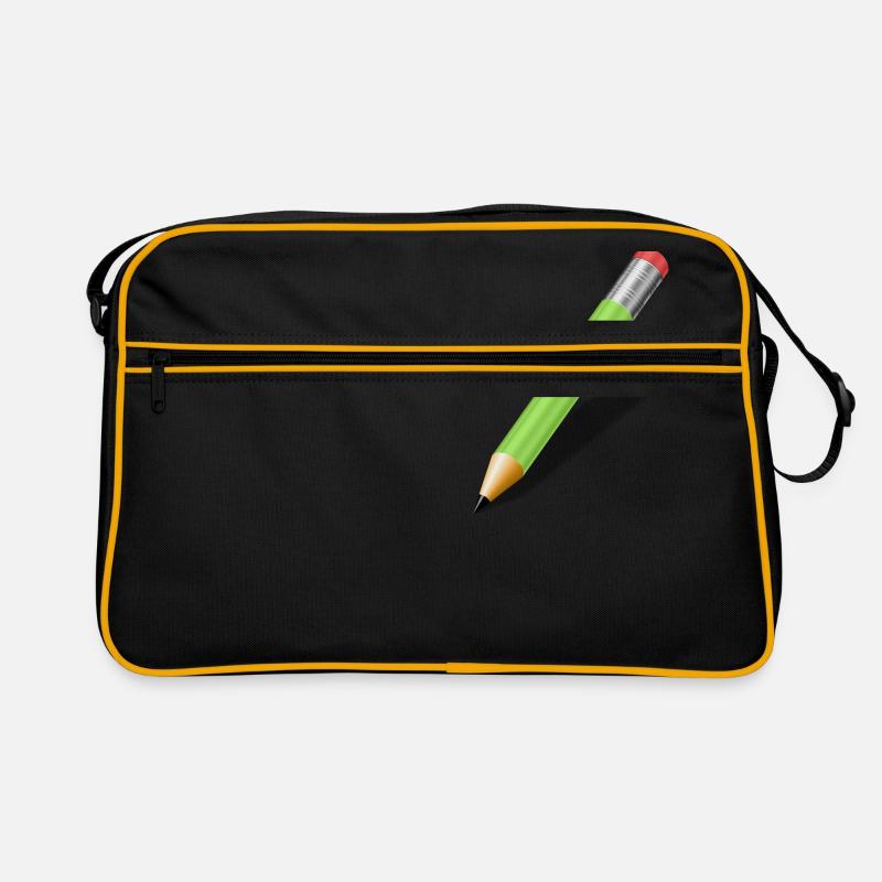 Bleistift - Retro Tasche - Schwarz/Gold