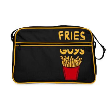 Frites sur les gars! Single Ladies frites Cuisine française - Sac Retro - noir/or - Devant