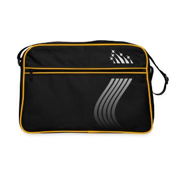 Jet Fighter - white - peace - war - Retro Bag - black/gold - Front