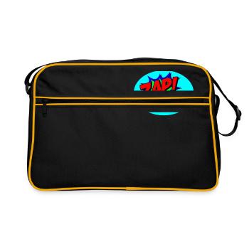 Superhero (Superheld) - Retro Tasche - Schwarz/Gold - Vorne