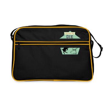 Schwing die Hufe - Retro Tasche - Schwarz/Gold - Vorne