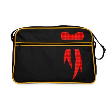 ruban tartan - Sac Retro - noir/or - Devant