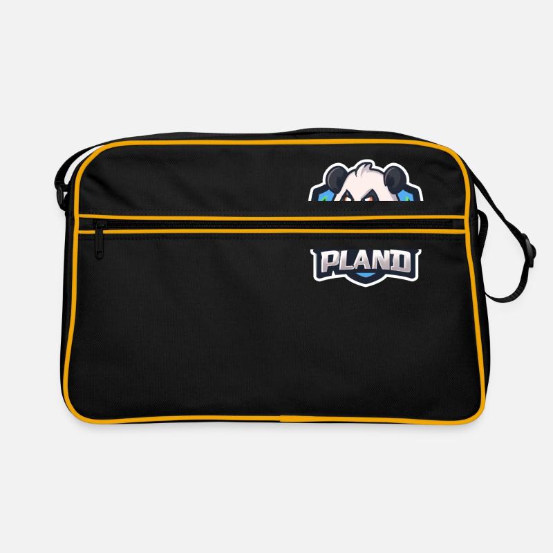 PLAND, der dunkle 🐼 Panda - Retro Tasche - Schwarz/Gold