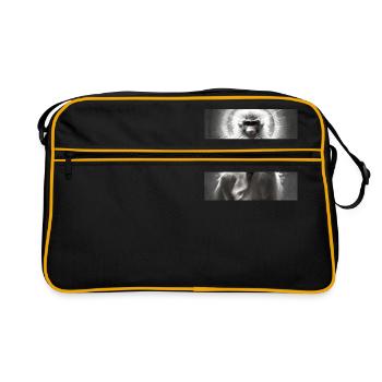 Serie: Wise Monkey - Retro Tasche - Schwarz/Gold - Vorne