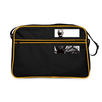 Motorcycle Pencil Drawing - Retro Bag - black/gold - Front
