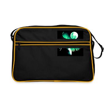Gazing Corgi - Retro Bag - black/gold - Front