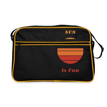 Sonne macht Spaß - Retro Tasche - Schwarz/Gold - Vorne