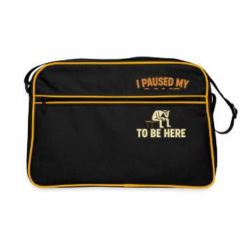 J’AI MIS MON JEU EN PAUSE POUR ÊTRE ICI - Sac Retro - noir/or - Devant