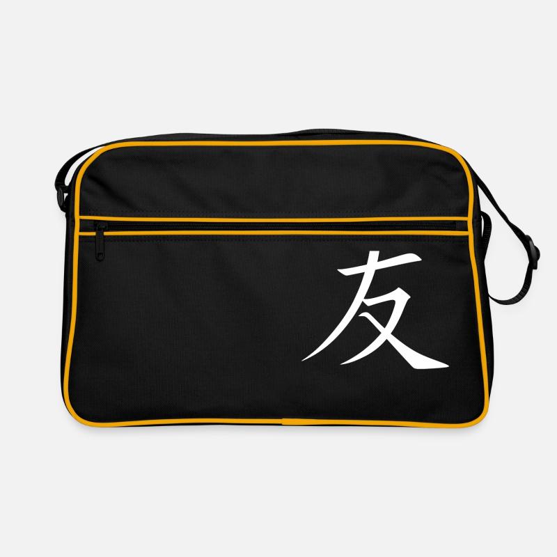 Chinesisch Freundschaft - Retro Tasche - Schwarz/Gold
