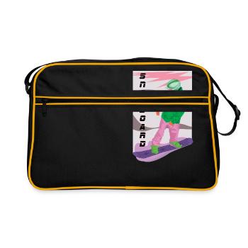 Snowboarding the cool leisure sport in winter - Retro Bag - black/gold - Front
