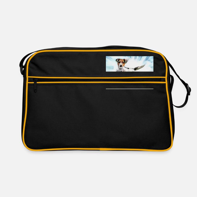 Chien, Chien, Terrier - Sac Retro - noir/or