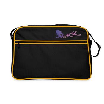 Nuages roses et violets - Sac Retro - noir/or - Devant