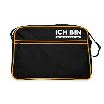 Ich bin schuld Standard - Retro Tasche - Schwarz/Gold - Vorne