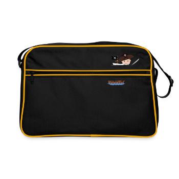 Piratenschiff - Retro Tasche - Schwarz/Gold - Vorne