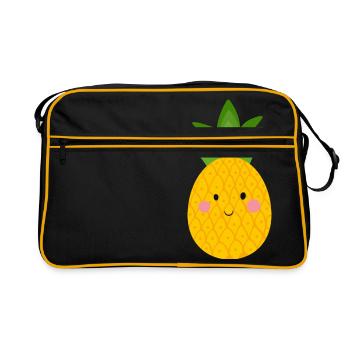 Ananas - Retro Tasche - Schwarz/Gold - Vorne