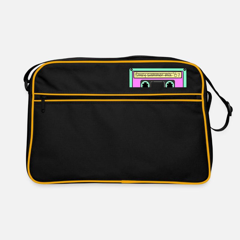 80er Kassette Summer Mix - Retro Tasche - Schwarz/Gold
