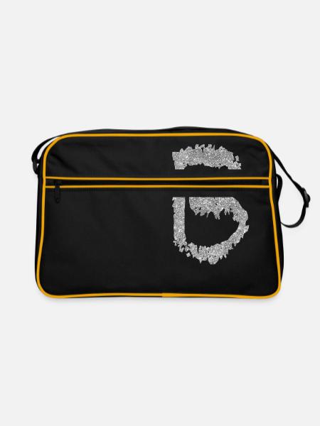 Letter B Gift Name - Retro Bag - black/gold