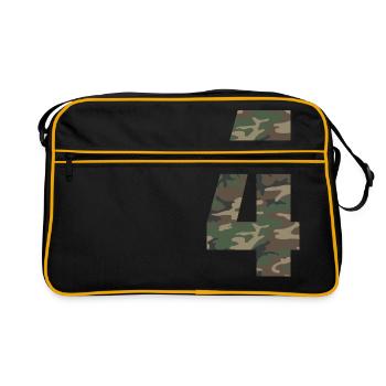Tough number 4 in camouflage pattern! - Retro Bag - black/gold - Front