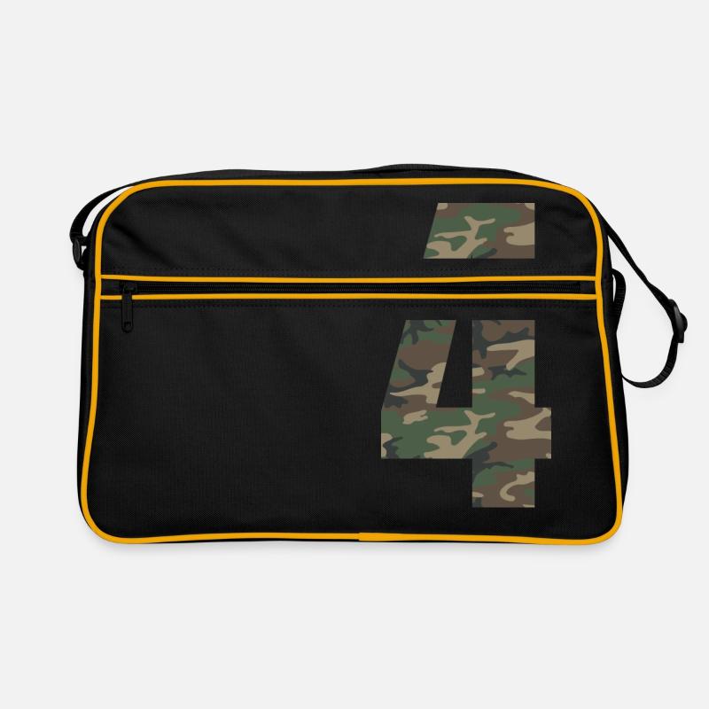 Tough number 4 in camouflage pattern! Retro Bag