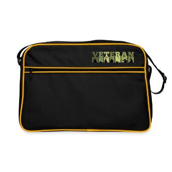 Militär Veteran Armee Army Heer Soldat Geschenk - Retro Tasche - Schwarz/Gold - Vorne