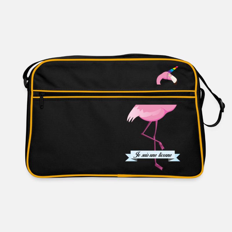 Ich bin ein Einhorn - Retro Tasche - Schwarz/Gold