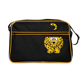 Leopard - Retro Tasche - Schwarz/Gold - Vorne