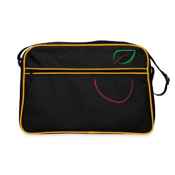 Apfel - Retro Tasche - Schwarz/Gold - Vorne