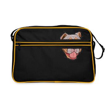 Geometric bulldog (color) - Retro Bag - black/gold - Front