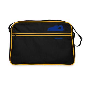 Dino in blue - Retro Bag - black/gold - Front