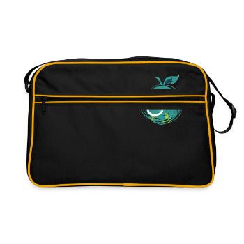 Végétalois végétariens protection des animaux Idée cadeau - Sac Retro - noir/or - Devant