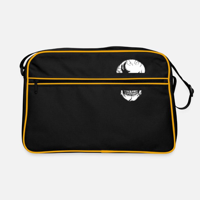 Totenkopf - Retro Tasche - Schwarz/Gold